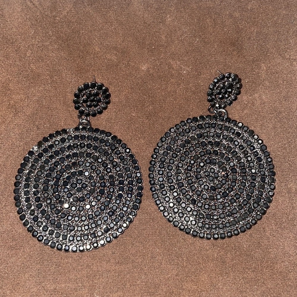 Black sparkle earrings